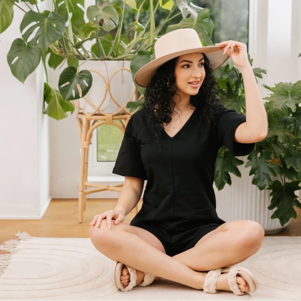 Smash + Tess Shorty Aria Romper, size XL, black